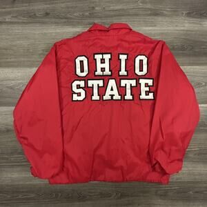 Vintage 80s Ohio State Jacket Mens Large Buckeyes NCAA Football Windbreaker USA